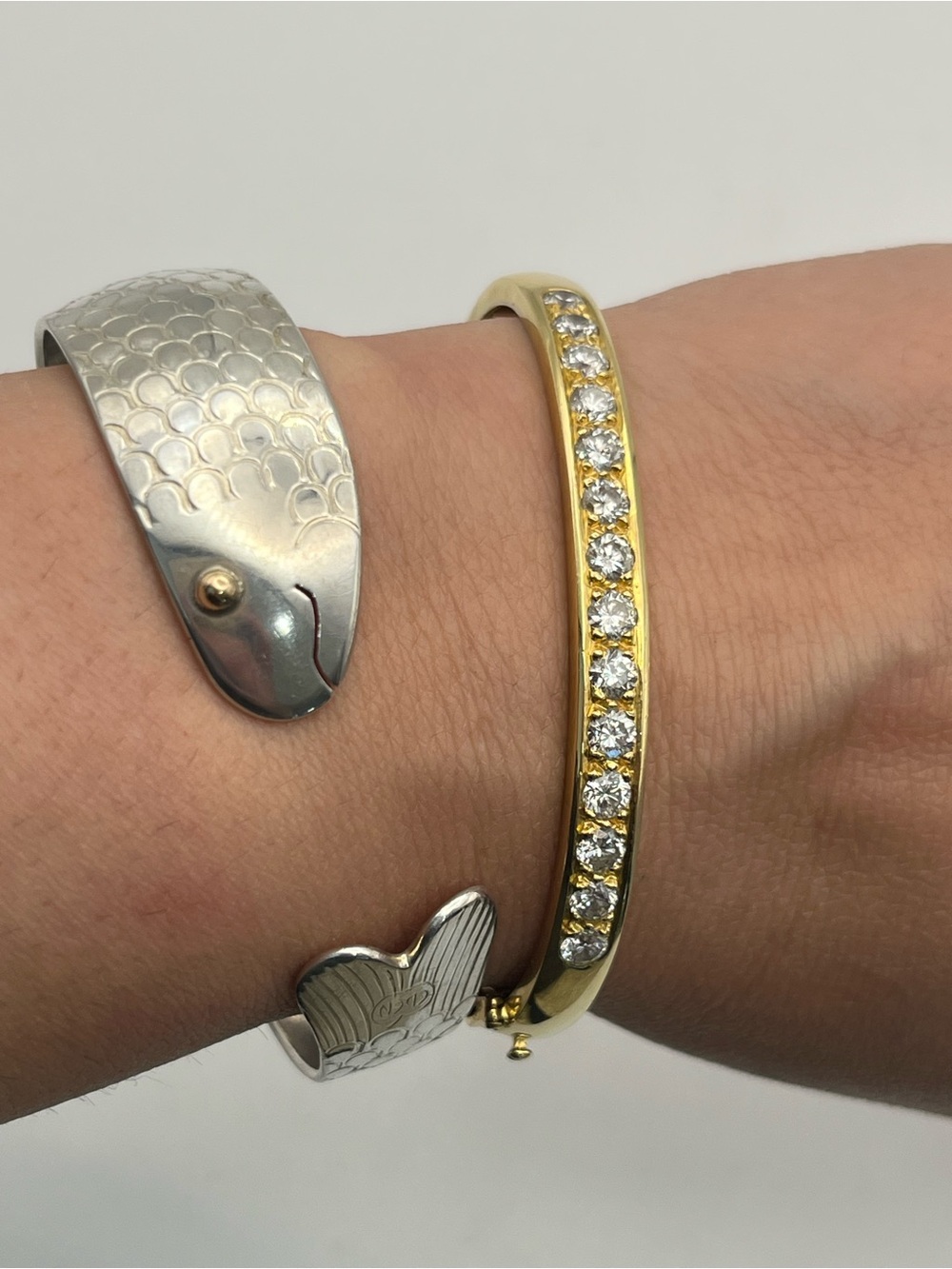 Eden Hand Arts herring cuff bracelet 14k & sterling silver Large Cape Cod - Picture 16 of 16